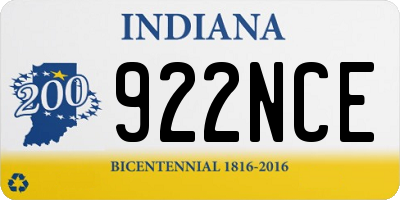 IN license plate 922NCE