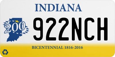IN license plate 922NCH