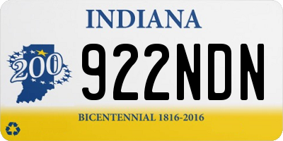 IN license plate 922NDN