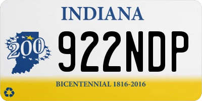 IN license plate 922NDP