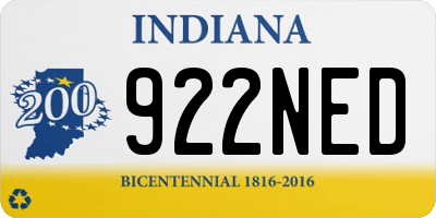 IN license plate 922NED