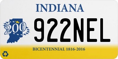 IN license plate 922NEL