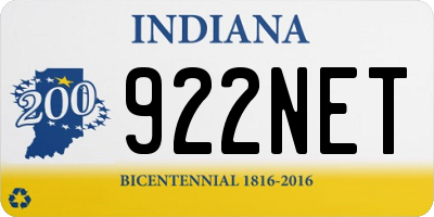 IN license plate 922NET