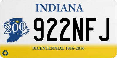 IN license plate 922NFJ