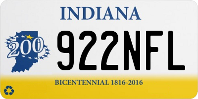 IN license plate 922NFL
