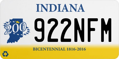IN license plate 922NFM