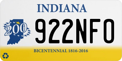 IN license plate 922NFO