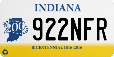 IN license plate 922NFR