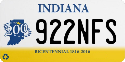 IN license plate 922NFS