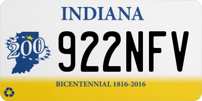IN license plate 922NFV