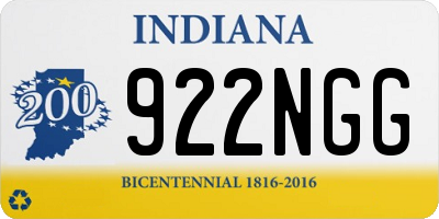 IN license plate 922NGG