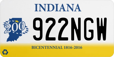 IN license plate 922NGW