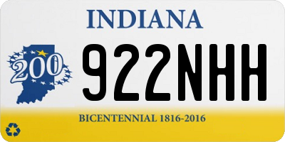 IN license plate 922NHH
