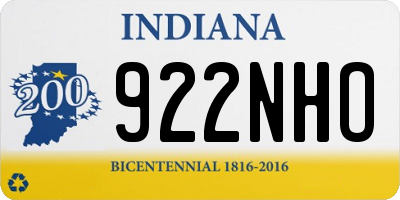 IN license plate 922NHO
