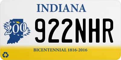 IN license plate 922NHR