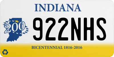 IN license plate 922NHS