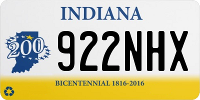 IN license plate 922NHX