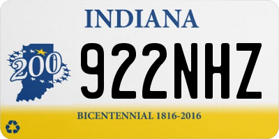 IN license plate 922NHZ