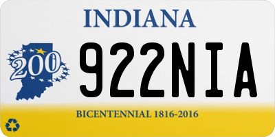 IN license plate 922NIA