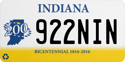 IN license plate 922NIN