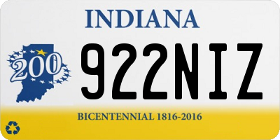 IN license plate 922NIZ