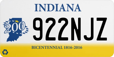 IN license plate 922NJZ