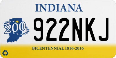IN license plate 922NKJ