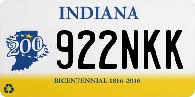 IN license plate 922NKK