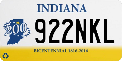 IN license plate 922NKL