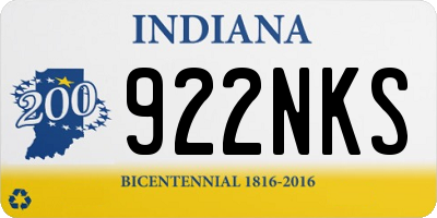 IN license plate 922NKS