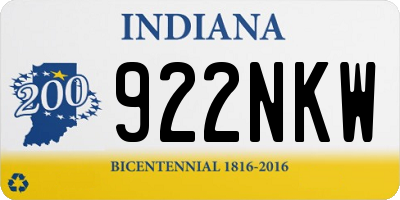 IN license plate 922NKW