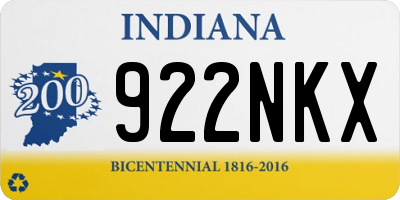 IN license plate 922NKX