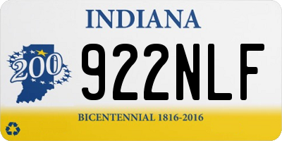 IN license plate 922NLF