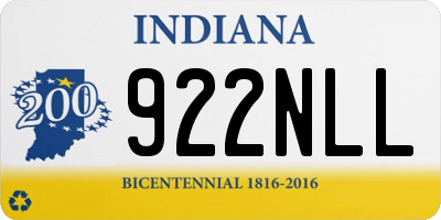 IN license plate 922NLL