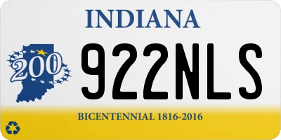 IN license plate 922NLS