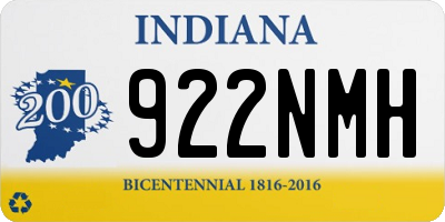 IN license plate 922NMH