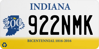 IN license plate 922NMK