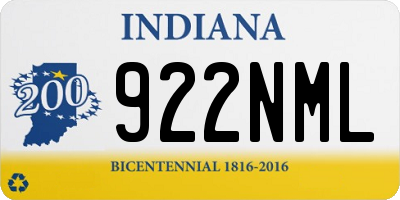 IN license plate 922NML