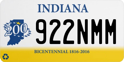 IN license plate 922NMM