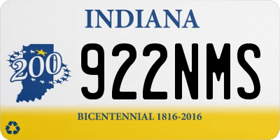 IN license plate 922NMS