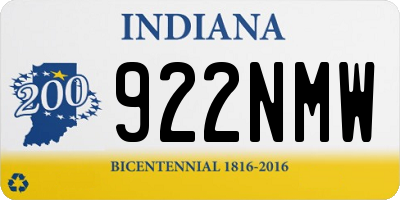 IN license plate 922NMW
