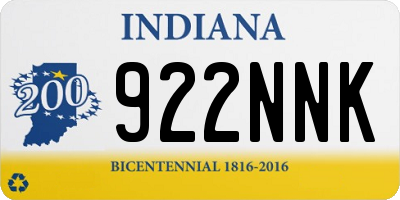 IN license plate 922NNK
