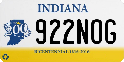 IN license plate 922NOG