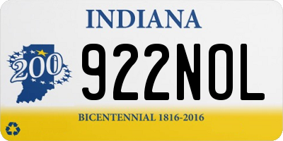 IN license plate 922NOL