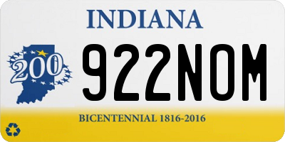 IN license plate 922NOM