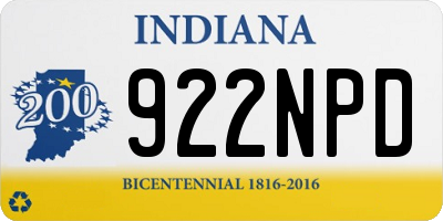 IN license plate 922NPD