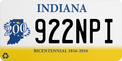 IN license plate 922NPI