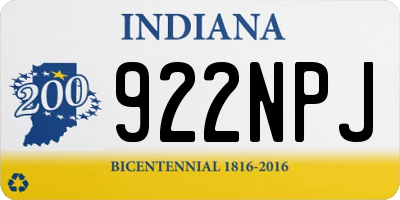 IN license plate 922NPJ