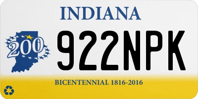 IN license plate 922NPK
