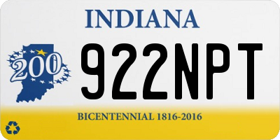 IN license plate 922NPT